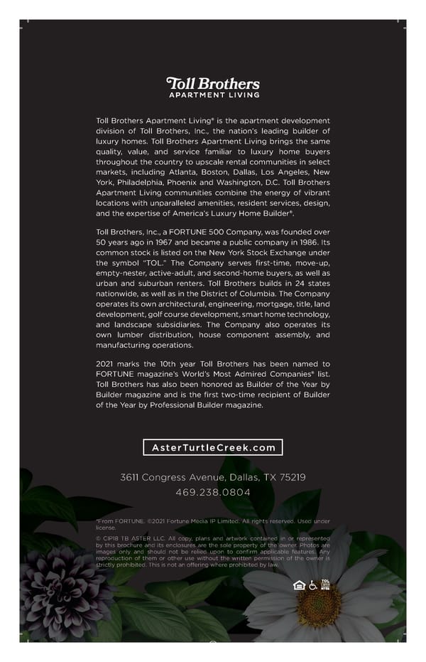 Aster | Toll Brothers Interactive Presentation - Page 12
